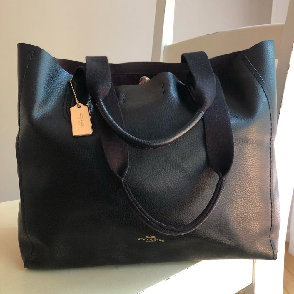 Two Coach Pieces: The Derby Tote Bag with The Crossgrain Tech Wallet. Leather.